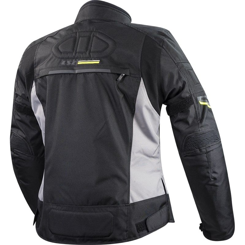 LS2 SHADOW MAN JACKET BLACK TITANIUM HI-VIS YELLOW