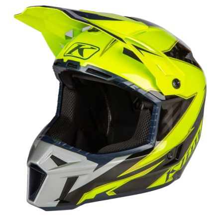 Мотошлем KLIM f3 carbon off-road ece lightning hi-vis