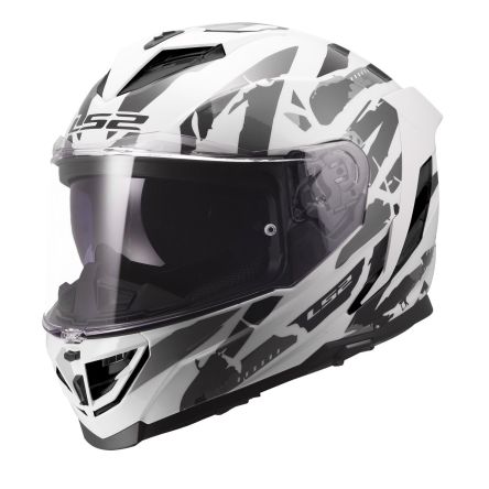 Мотошолом LS2 ff818 storm 3 kaos white grey
