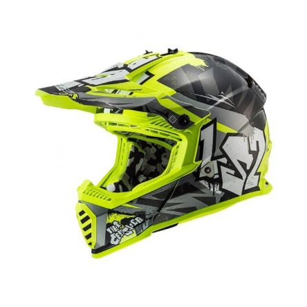Мотошлем детский LS2 mx437 fast 2 mini crusher black yellow