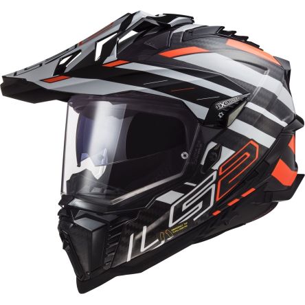 Мотошолом LS2 mx701 explorer c edge black orange white