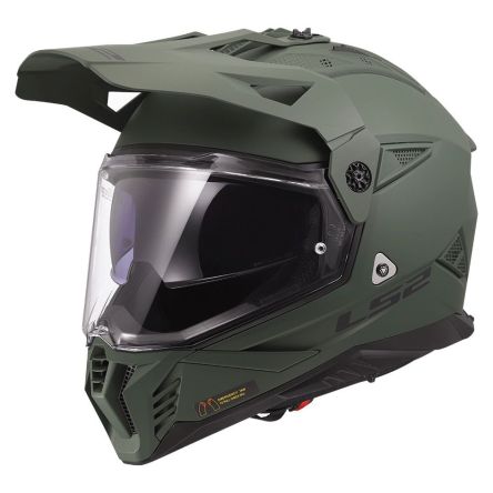 Мотошолом LS2 MX702 PIONEER 2 SOLID MATT MILITARY GREEN