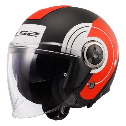 Відкритий шолом LS2 of620 classy disko matt black red white